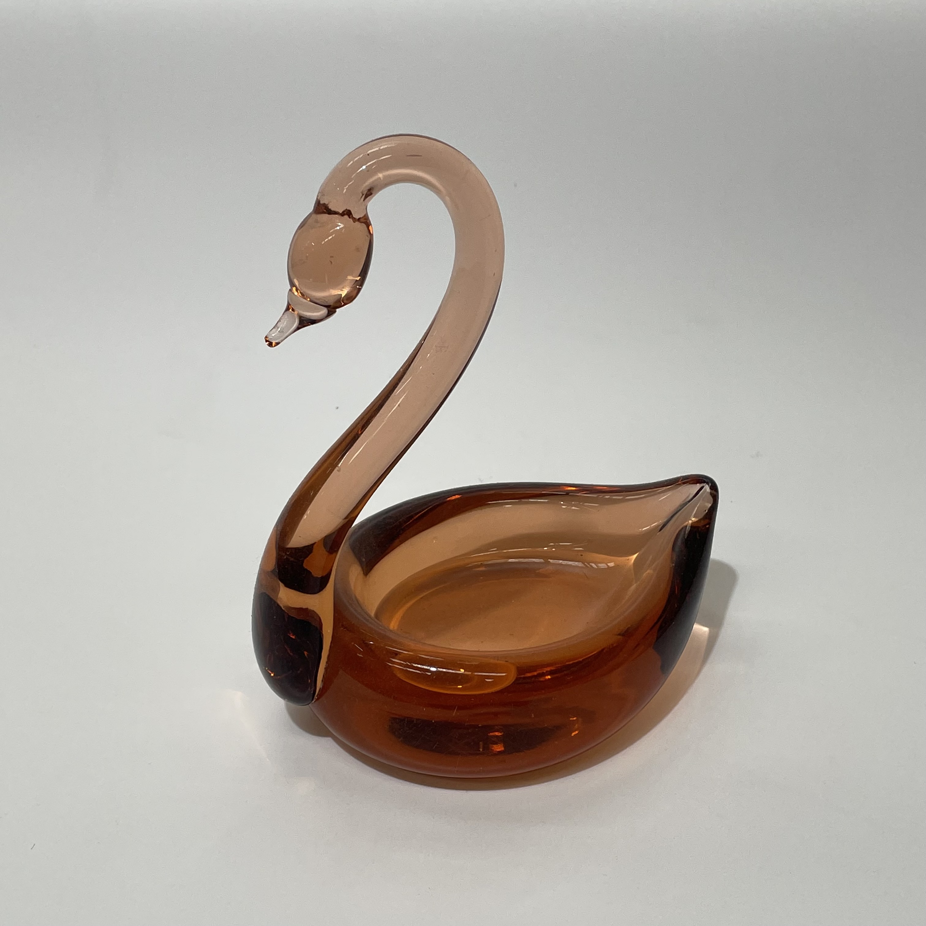 GLASSWARE, Orange Swan Decor