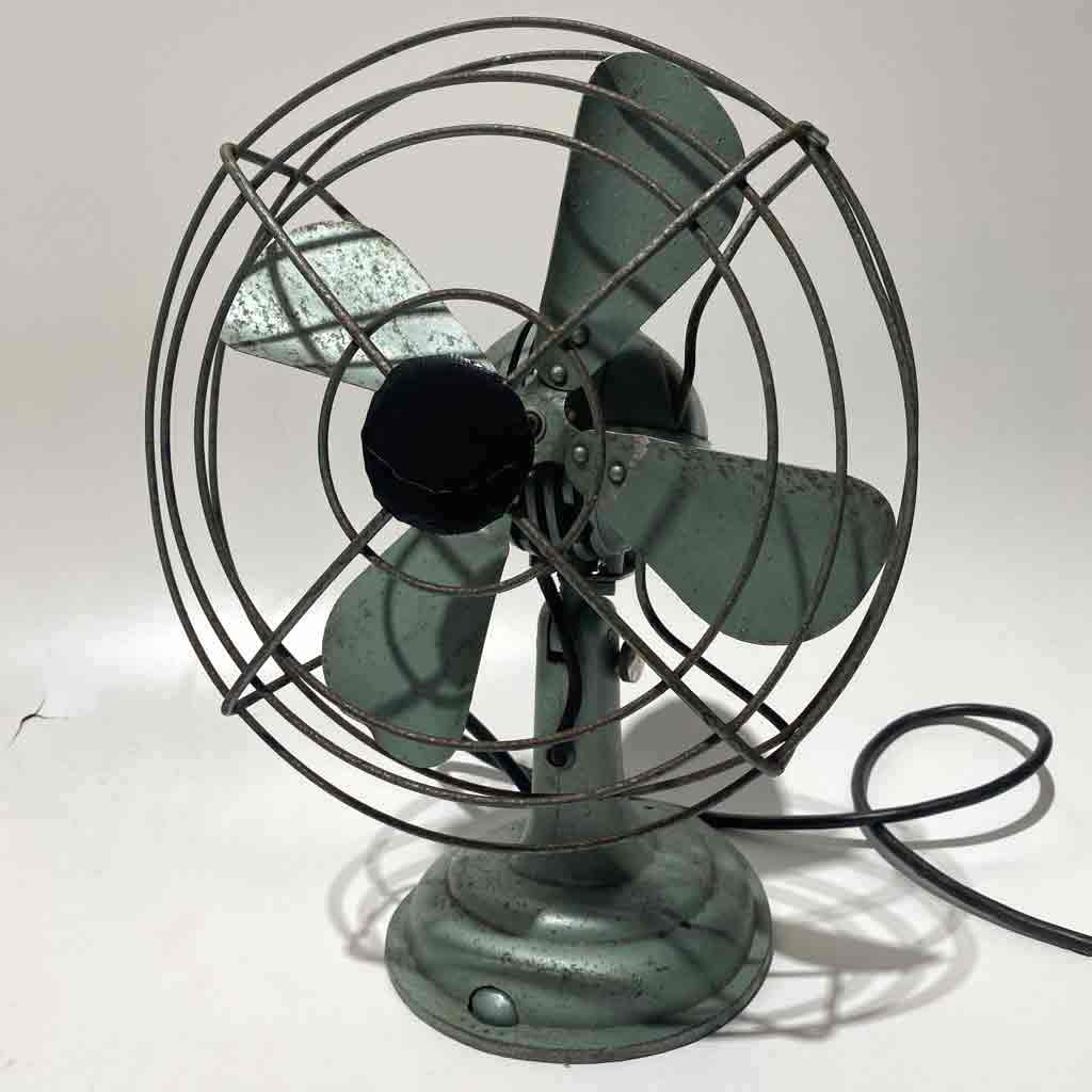 FAN, Table Fan 1950s - Green Hammertone