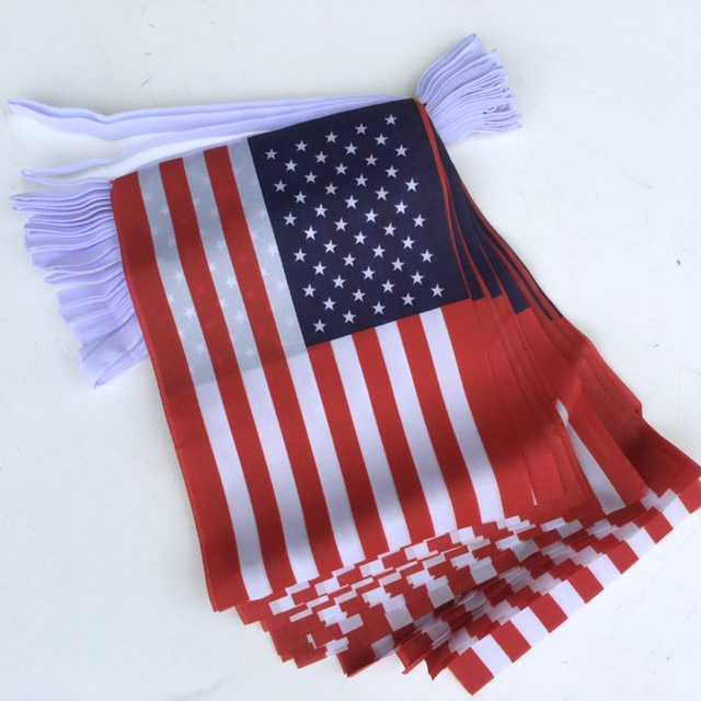 BUNTING, USA Flag - 10m Length Polyester