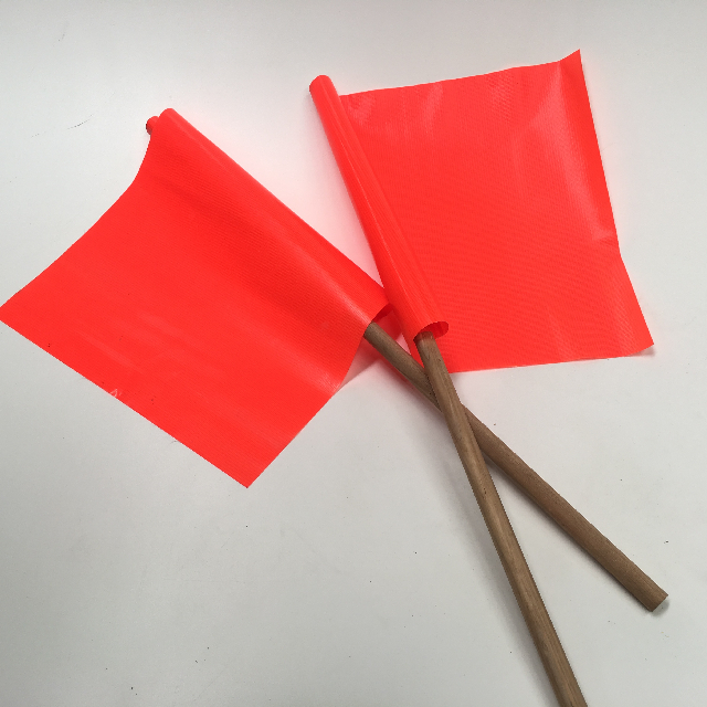 FLAG, School Crossing Hand Flag - Orange Fluro (Short Pole)