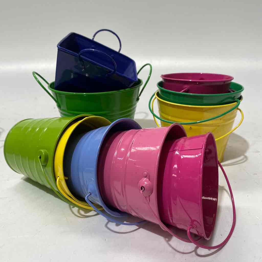 BUCKET, Ex Small & Small Metal - Various Colours to 10cm High