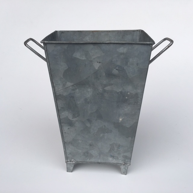 BUCKET, Florist Galvanised - Square w Handles