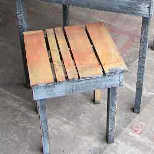 TABLE, Side Table - Rustic Ochre & Black (40 x 40 x 50cmH)