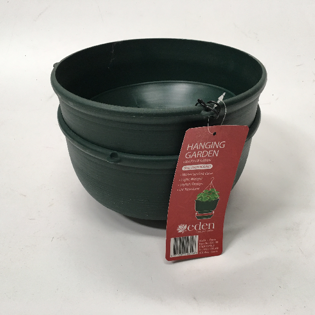 GARDEN, Hanging Basket - Green Plastic 25cm
