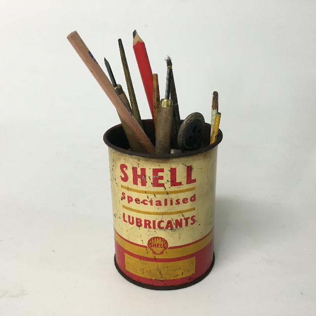 TIN, Vintage Shell Tin w Oddments