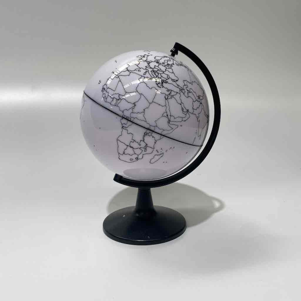 GLOBE, Minimalist World Globe, Small, Plastic 
