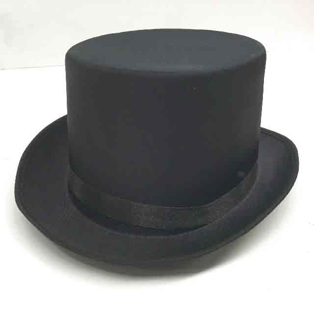 HAT, Top Hat Black Satin Large