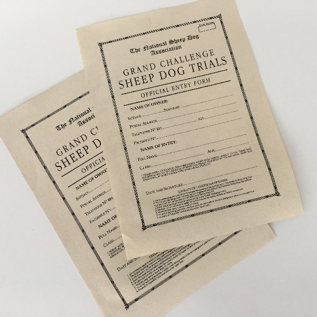 FORM, Entry Form - Dog Show