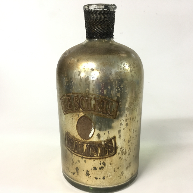 APOTHECARY BOTTLE, Antique Gold Mirror