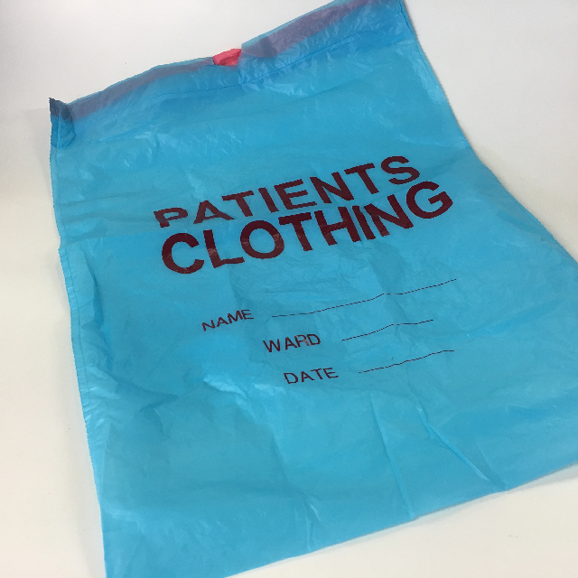 BAG, Patients Clothing - Blue Plastic