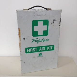 FIRST AID KIT, Large White Metal - Trafalgar