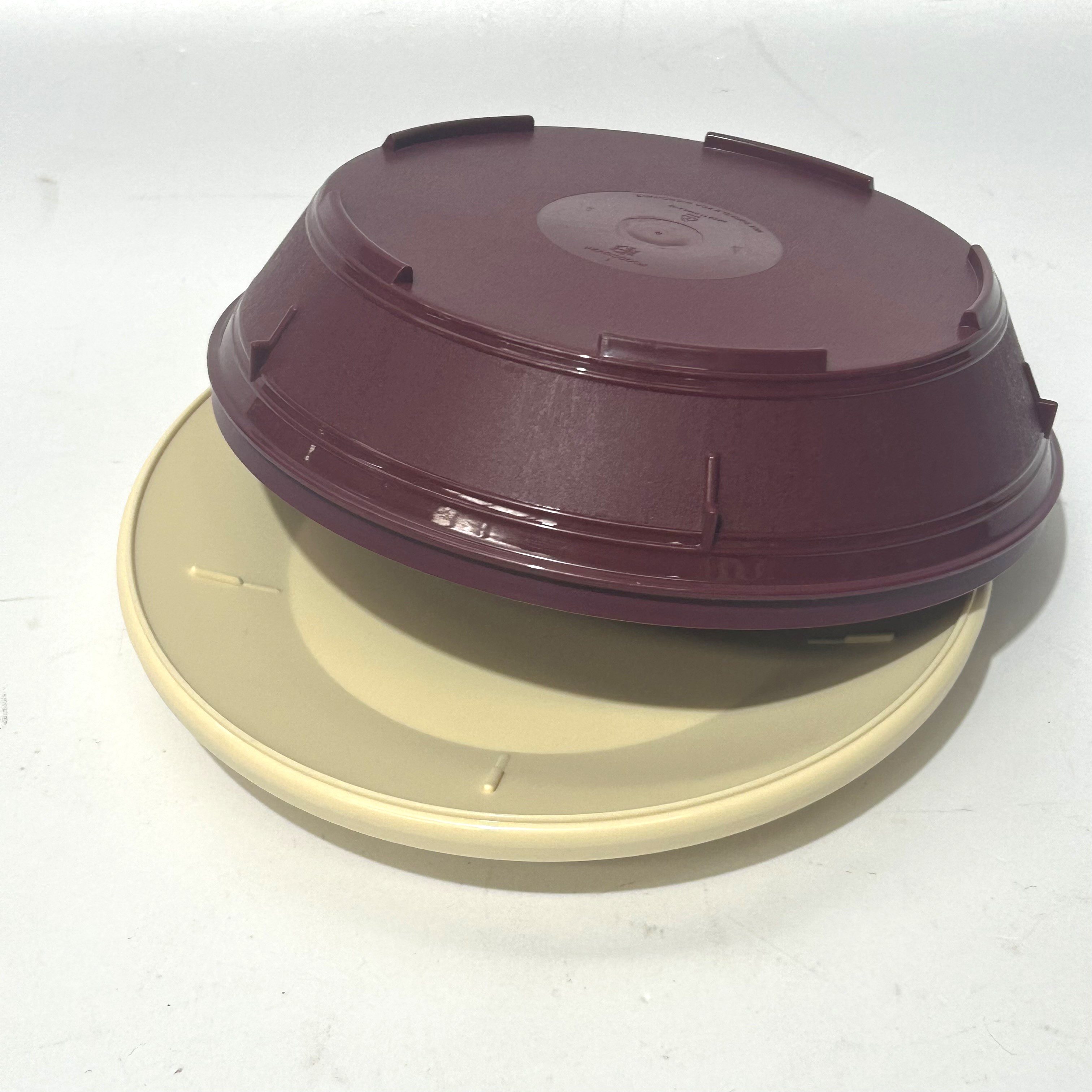 HOSPITAL FOOD CONTAINER, Burgundy/Cream set - Large w Lid