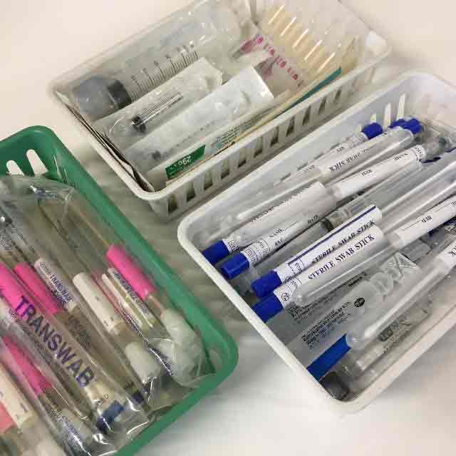 MEDICAL SUPPLIES, Large Storage Basket of Assorted Medical Supplies / MED0066 - Medium / MED0067 - Small