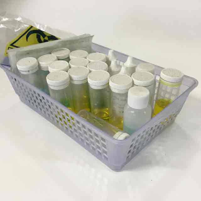 MEDICAL SUPPLIES, Storage Basket of Specimen Jars