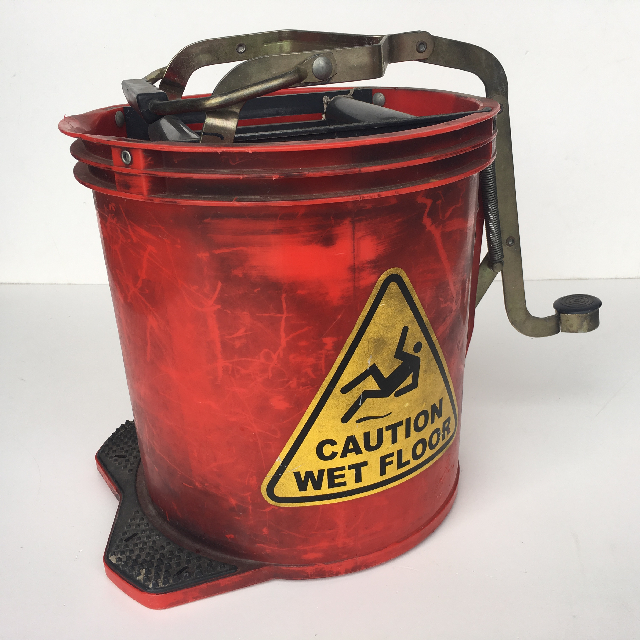 BUCKET, Mop Bucket Red Plastic