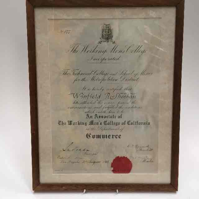 CERTIFICATE, Commerce - Working Mans College