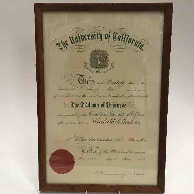 CERTIFICATE, University of California - Business