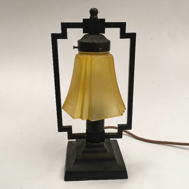 LAMP, Table Lamp - Deco w Amber Shade