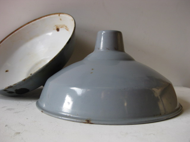 LAMPSHADE, Hanging Light - Grey Enamel (White Under)