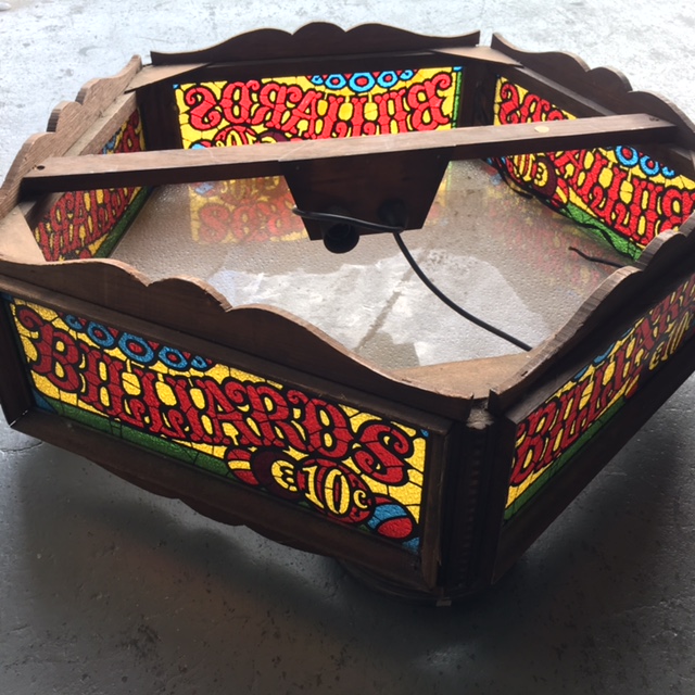 LAMPSHADE, Hanging Stained Glass Billiards 70cmD