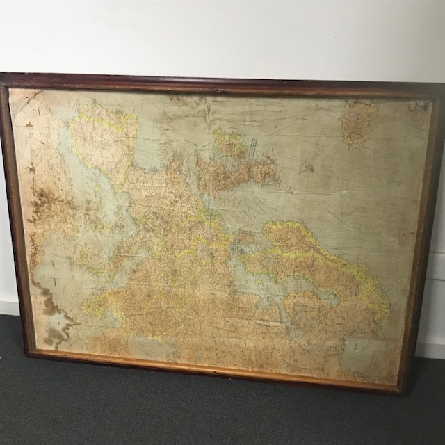 MAP, Aged Europe Framed 76cm x 103cm