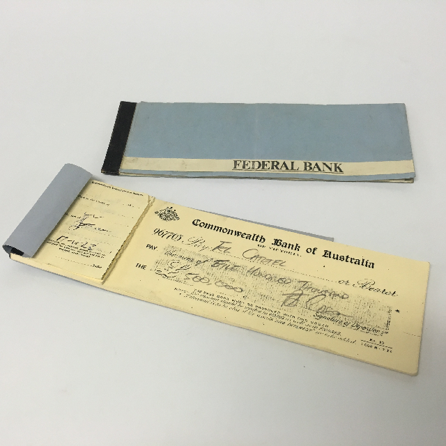 BANKING, Cheque Book - Commonwealth or Federal Vintage