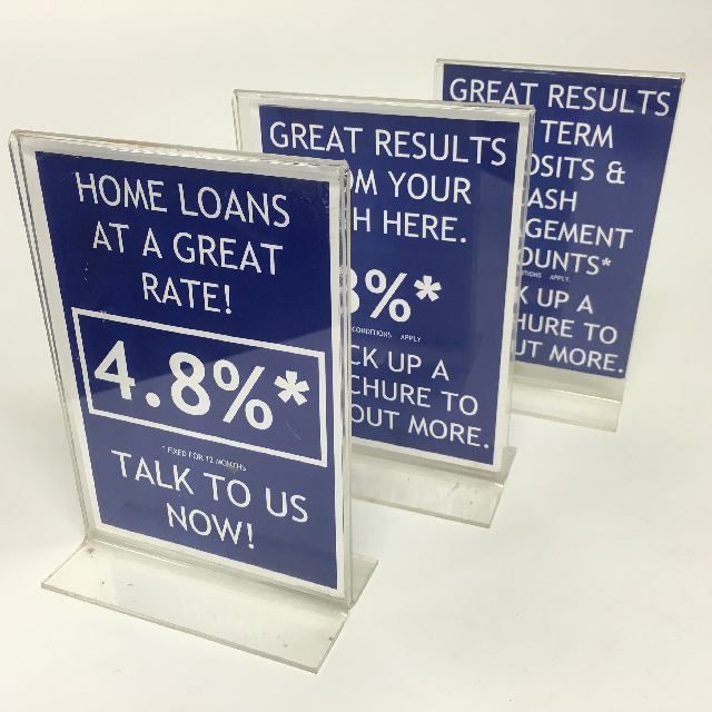 BANKING, Signage - Home Loan Acrylic Display Signage A5