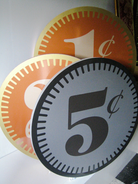 COINS, Large Oversize 75cm Dia - 5c / 2c / 1c