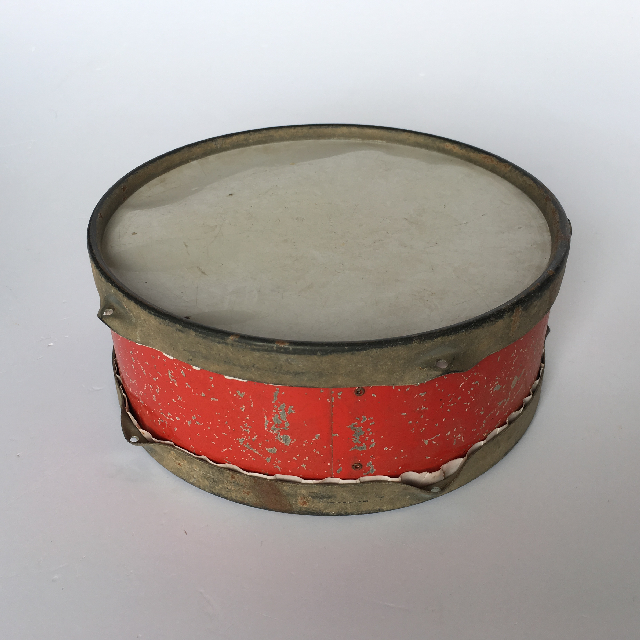 DRUM, Red Vintage Toy Drum