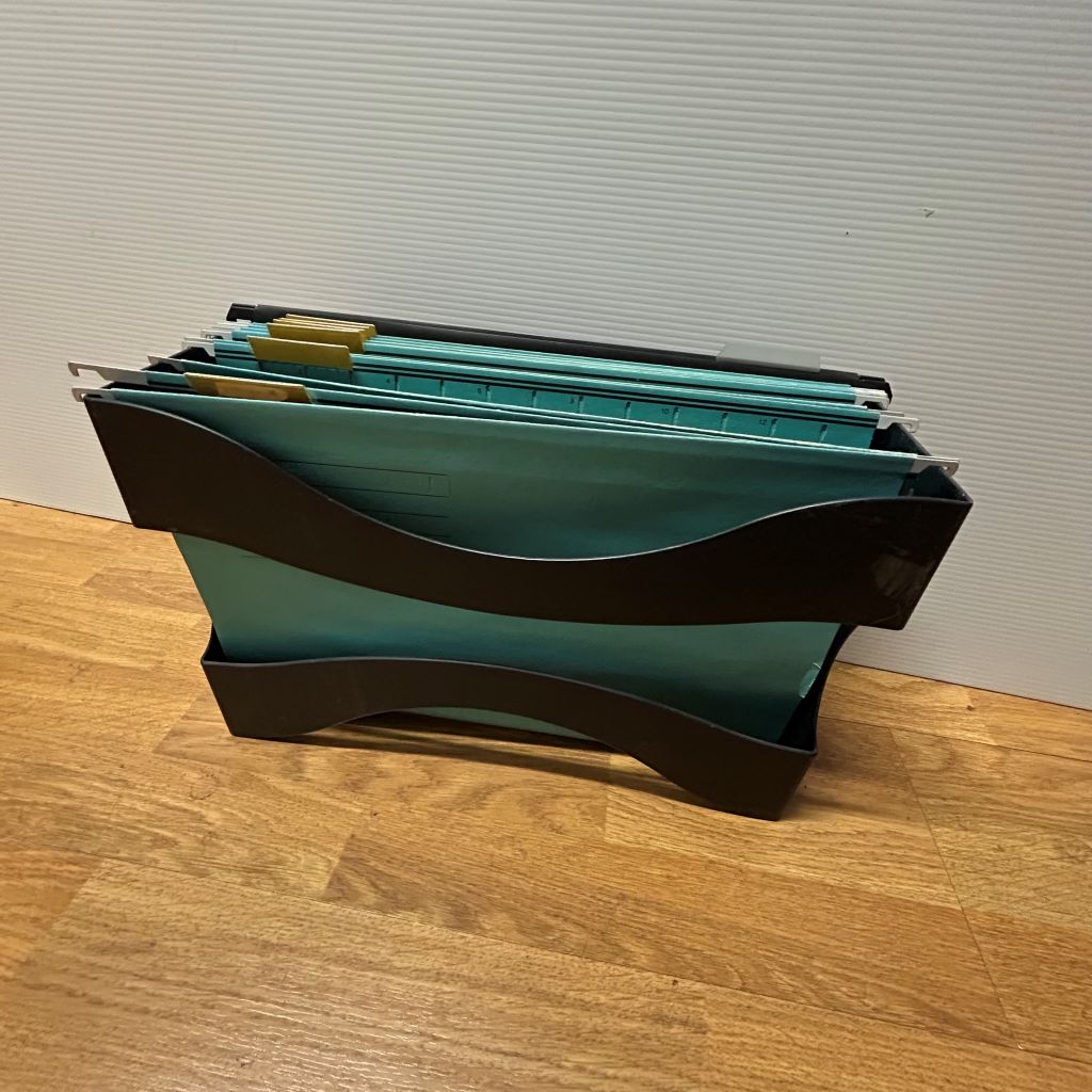 FILE HOLDER, Black Plastic - w Files