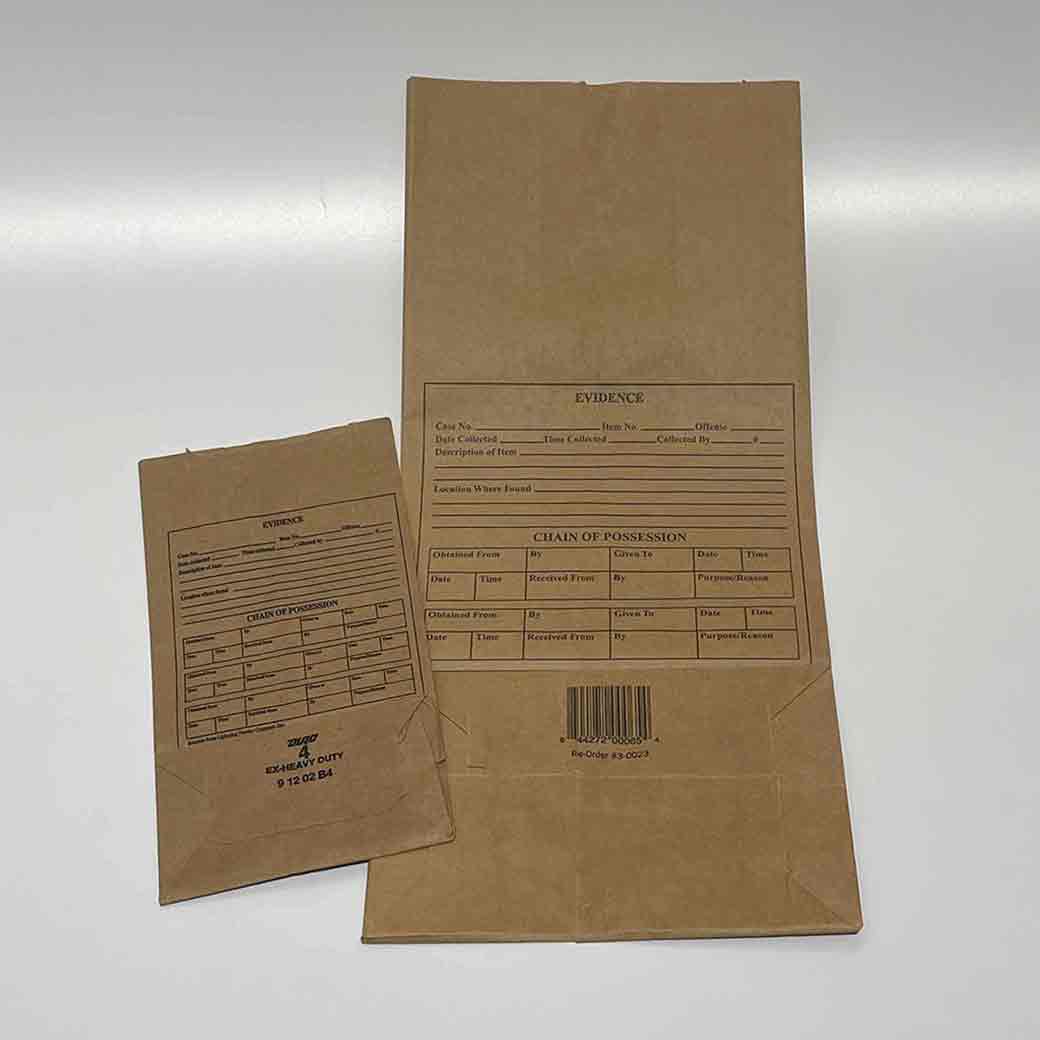 BAG, Police Evidence - Brown Paper 38cmH x 21cmW & BAG0202 -	BAG, Police Evidence - Brown Paper 20cmH x 13cmW