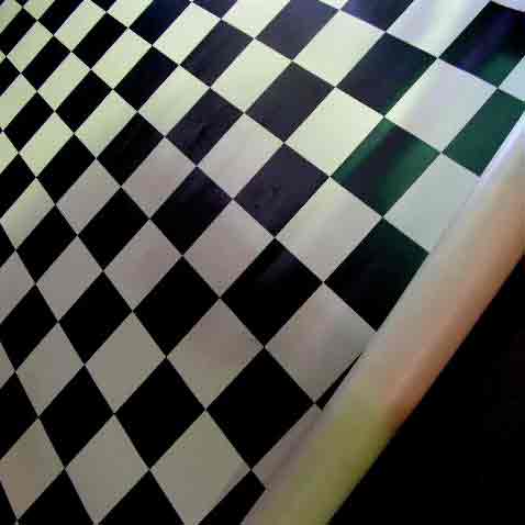 LINO, Black & White Check 2.8m x 2.8m / LIN0003 - LINO, Black & White 2.3m x 2.65m / LIN0004 - LINO, Black & White 2.3m x 2.7m
