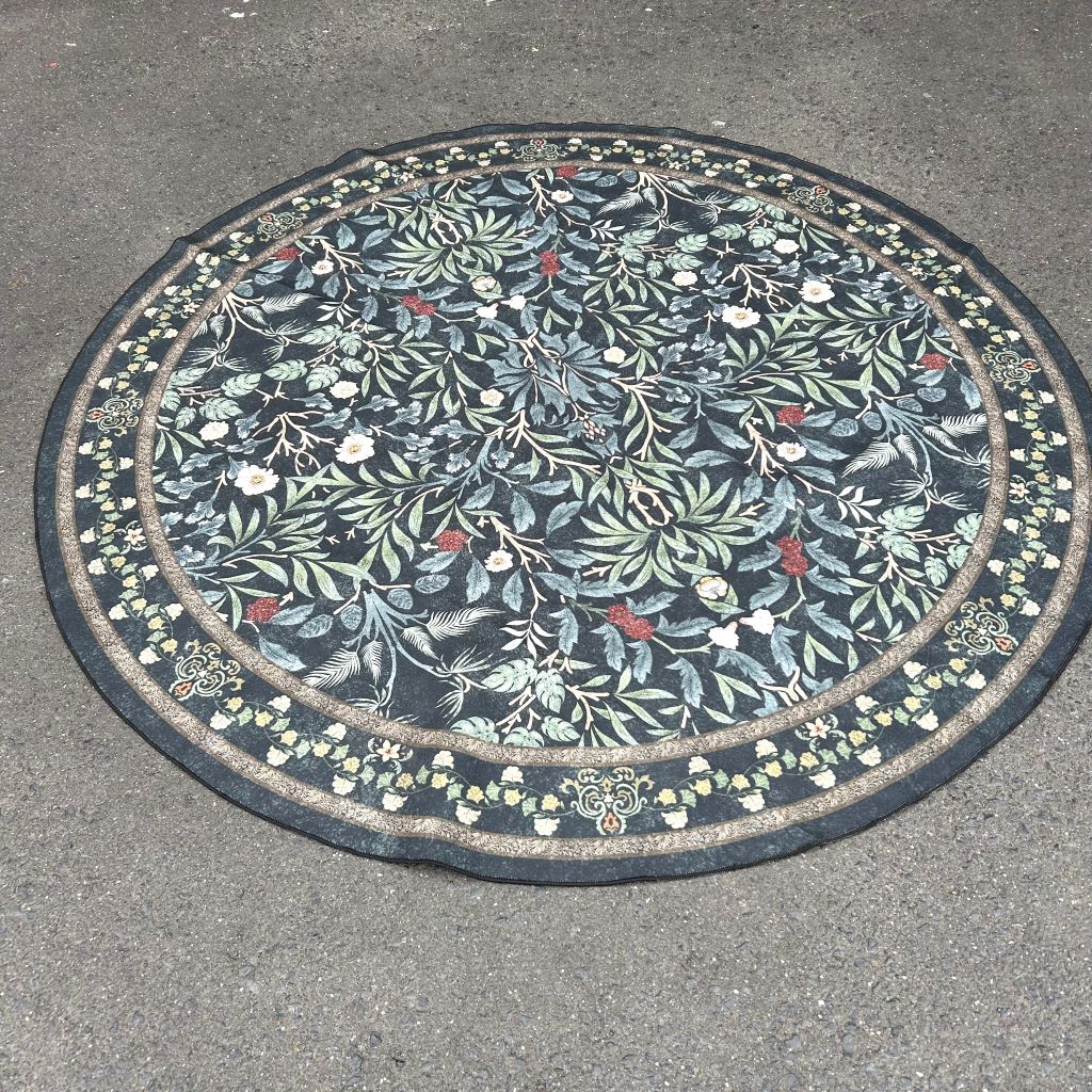 RUG #037, B2, Round Floral Forrest Pattern