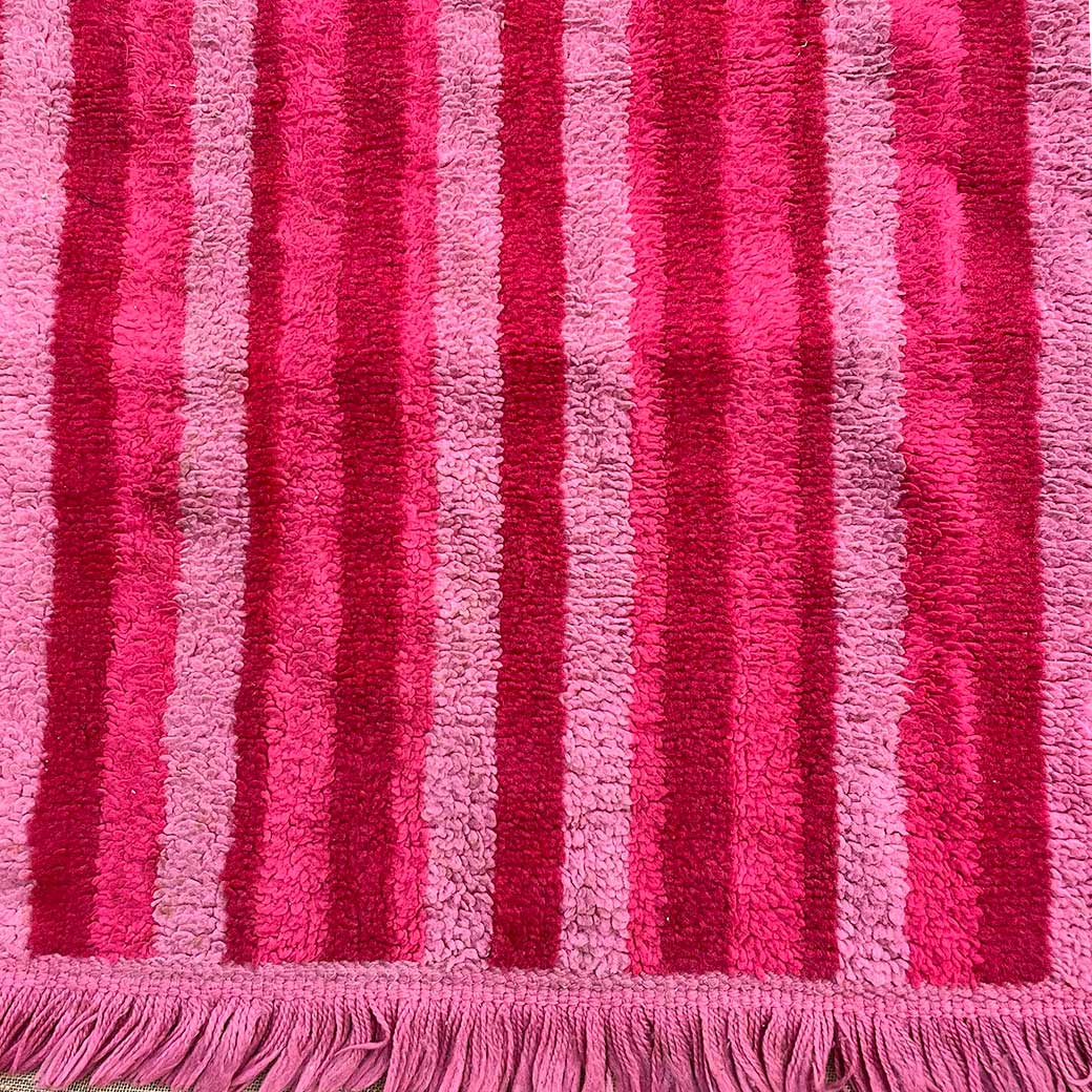 RUG #005, Pink & Red 1960s Mat 1.2m x 70cm