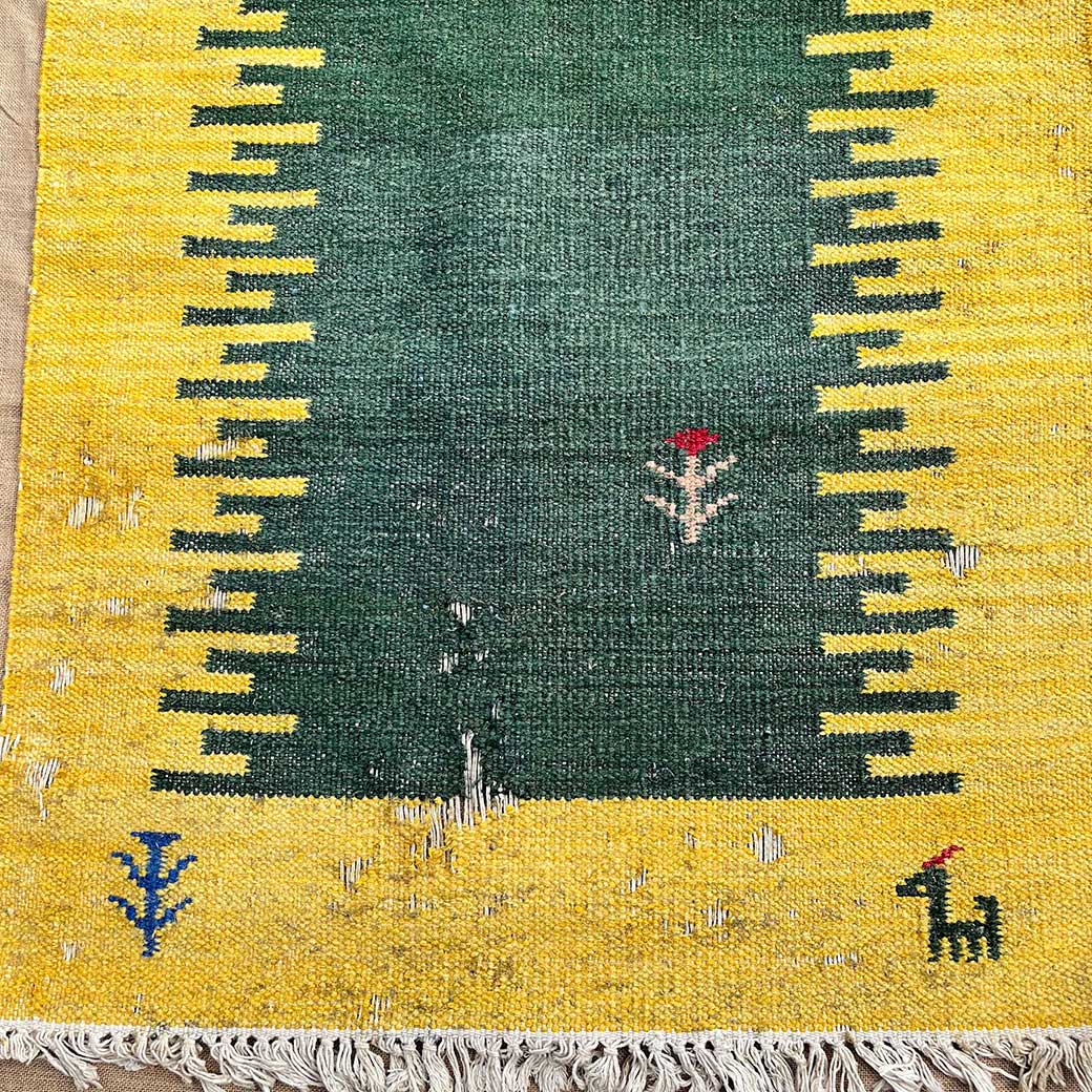 RUG #054, Green Gold 1950s Style 1.6m x 95cm