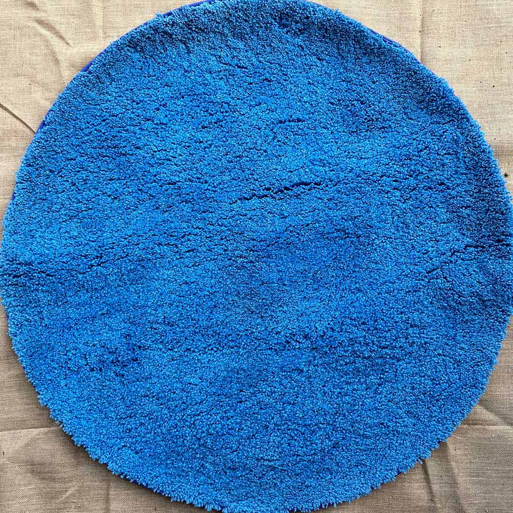 RUG #069, Mat Round Blue 1.1m Diameter