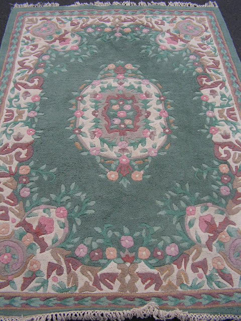 RUG #025, Green & Pink Oriental 2.3m x 1.6m