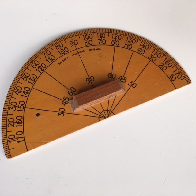 PROTRACTOR, Large Wooden Blackboard Style