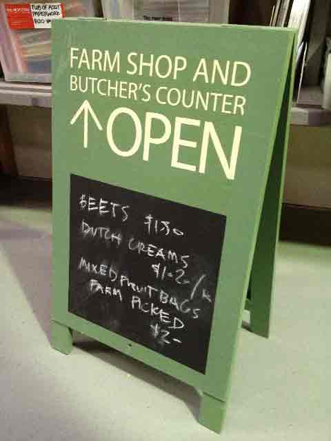 SIGN, A-BOARD, Farm Shop & Butcher Open