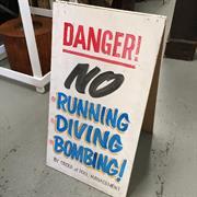SIGN, A-BOARD Danger No Running