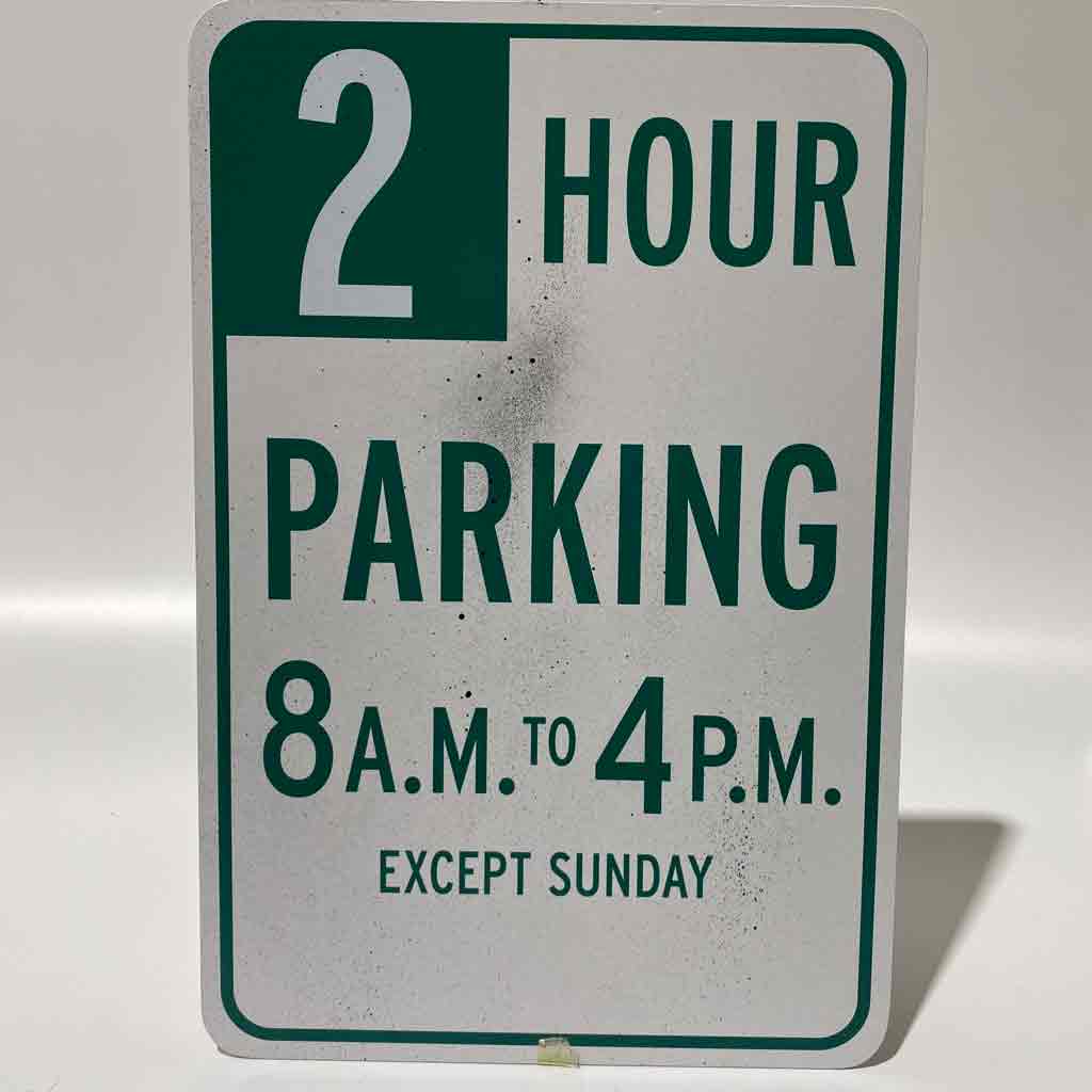 SIGN, Parking - 2 Hour Parking 8 - 4pm 30 x 45cm