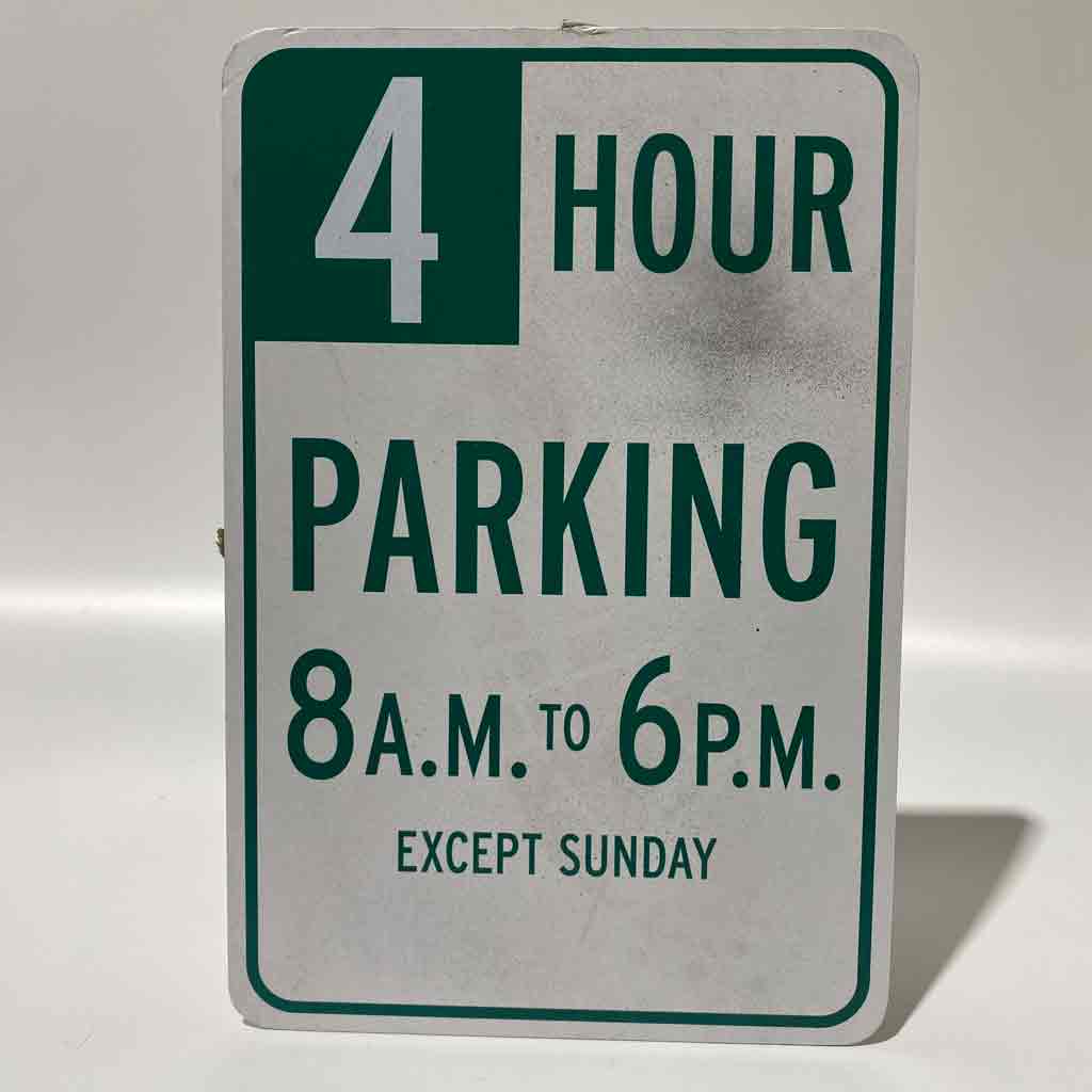 SIGN, Parking - 4 Hour Parking 8 - 4pm 30 x 45cm