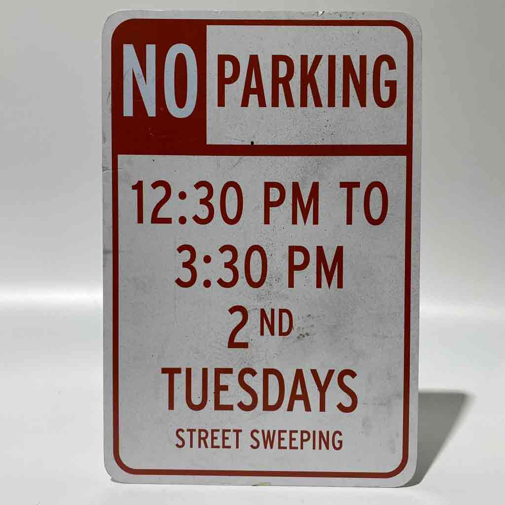 SIGN, Parking - No Parking Tuesdays 30 x 45cm