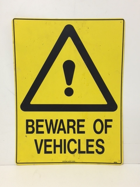 SIGN, Construction - Yellow Beware of Vehicles