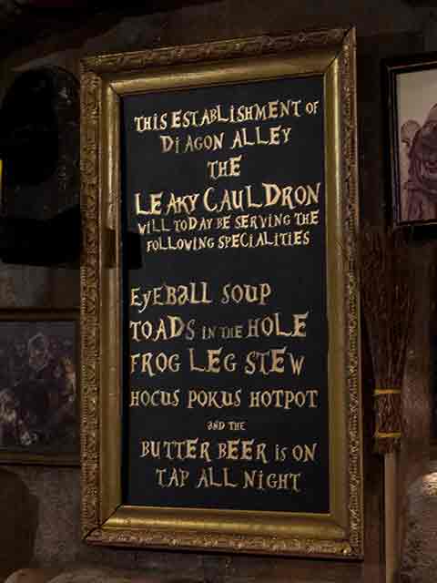 SIGN, Harry Potter Leaky Cauldron (Blackboard Style)