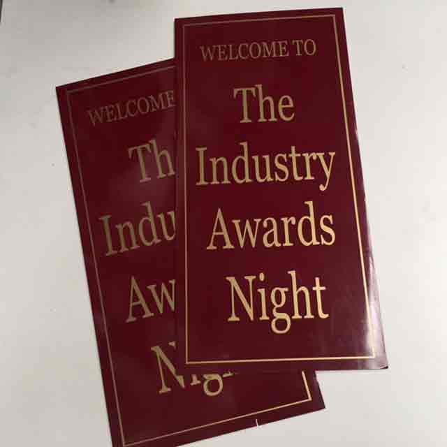 SIGN, Industry Awards Night 32 x 66cm