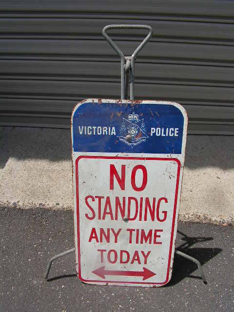 SIGN, Police - No Standing (on Stand)