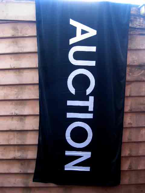 SIGN, Real Estate Flag - Black Auction 95 x 180cm