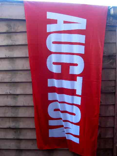 SIGN, Real Estate Flag - Red Auction 95 x 180cm