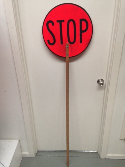 SIGN, Road Sign - Stop Lollipop Fluro Orange